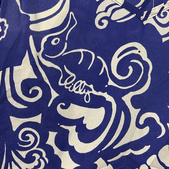 NWT Lilly Pulitzer Silk Dusk Tank Top in Spectrum Blue Tide Pools Print - XS - Picture 6 of 10